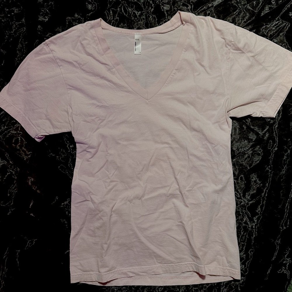 Light Pink American Apparel V Neck Top